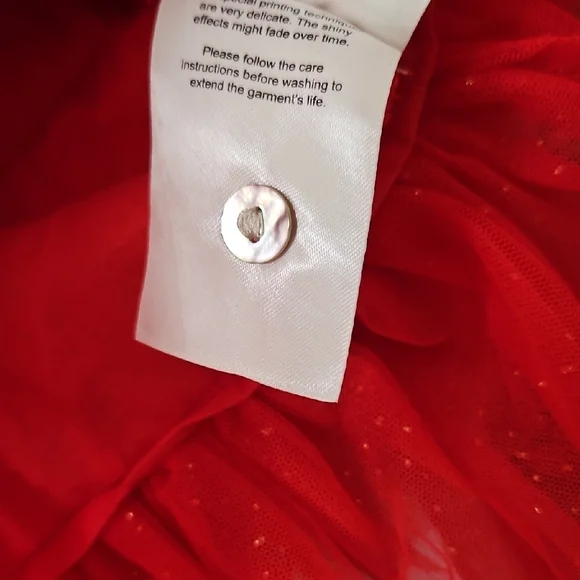 Red Ruffled Kids Tulle Dress - Picture 11 of 14